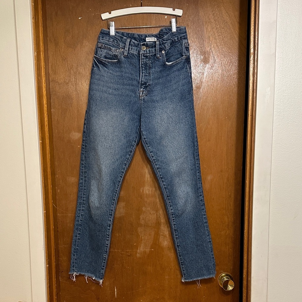 Good American Classic High-Rise Straight Leg Jeans - Blue Size 8/29
